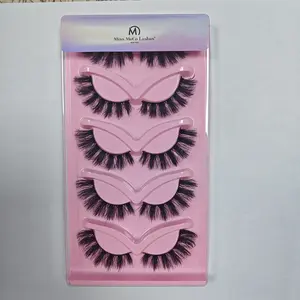 p28-Long Fluffy Faux Cluster Lashes | Wispy Natural Curl Strip Extensions | Bold Spider Lash Look for Fall