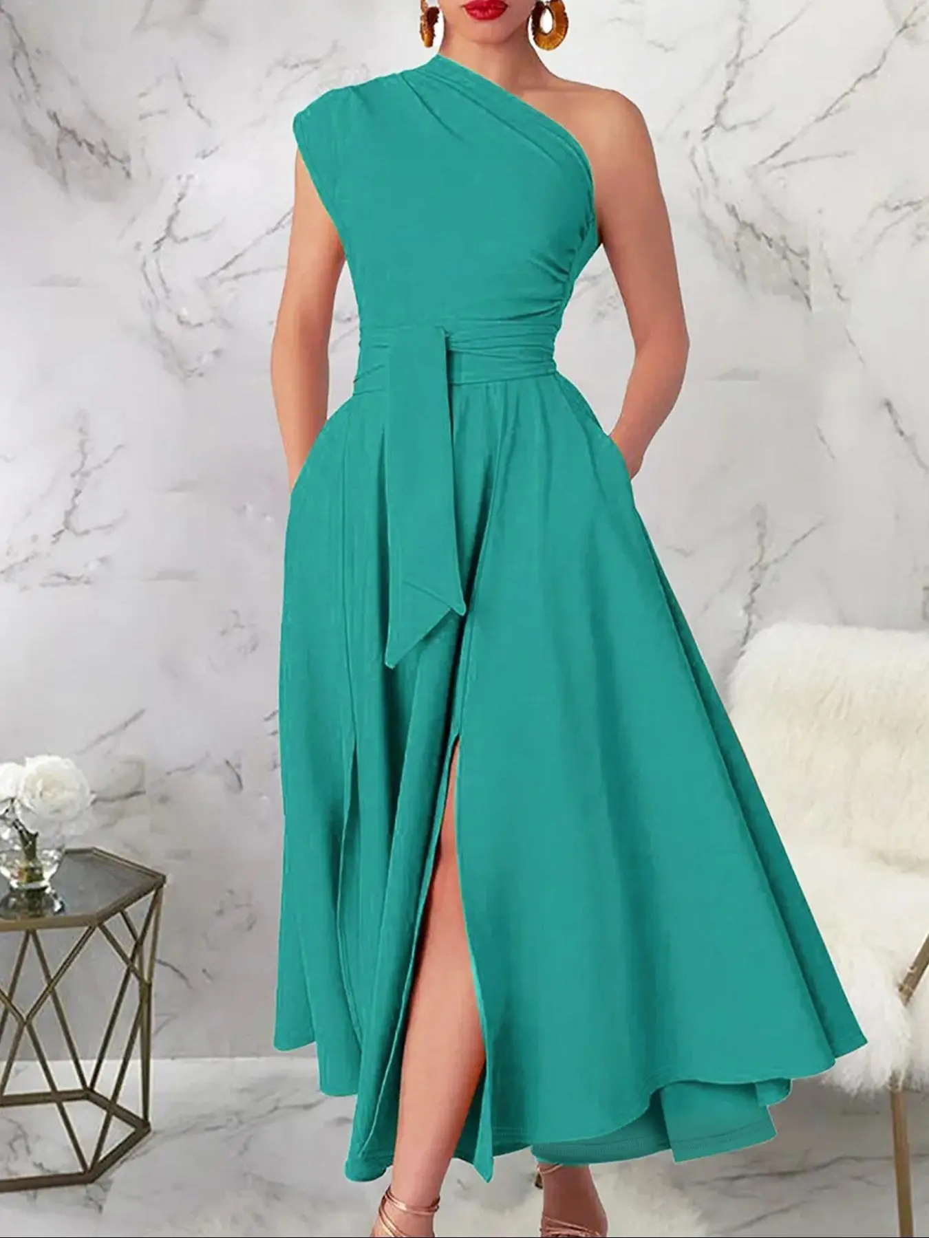 Women's Plain Chiffon Crop Top Overlay Dress, Elegant One Shoulder Split Hem Dress for Party Holiday Wedding Guest, Ladies Summer Clothes - TikTok Shop Women's Plain Chiffon Crop Top Overlay Dress, Elegant One Shoulder Split Hem Dress for Party Holiday Wedding Guest, Ladies Summer Clothes - TikTok Shop