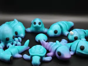 Ocean-Inspired 3D Printed Articulated Sea Creatures desk figure