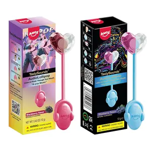 AMOS Audio Music Lollipop Sugar Free, Fancy Unique Singing Lollipop Individually Wrapped，Gourmet Party Favors Candy for Gifting, Parties, Receptions, Goody Bags, Blackberry & Blueberry Flavor - 2 Pack