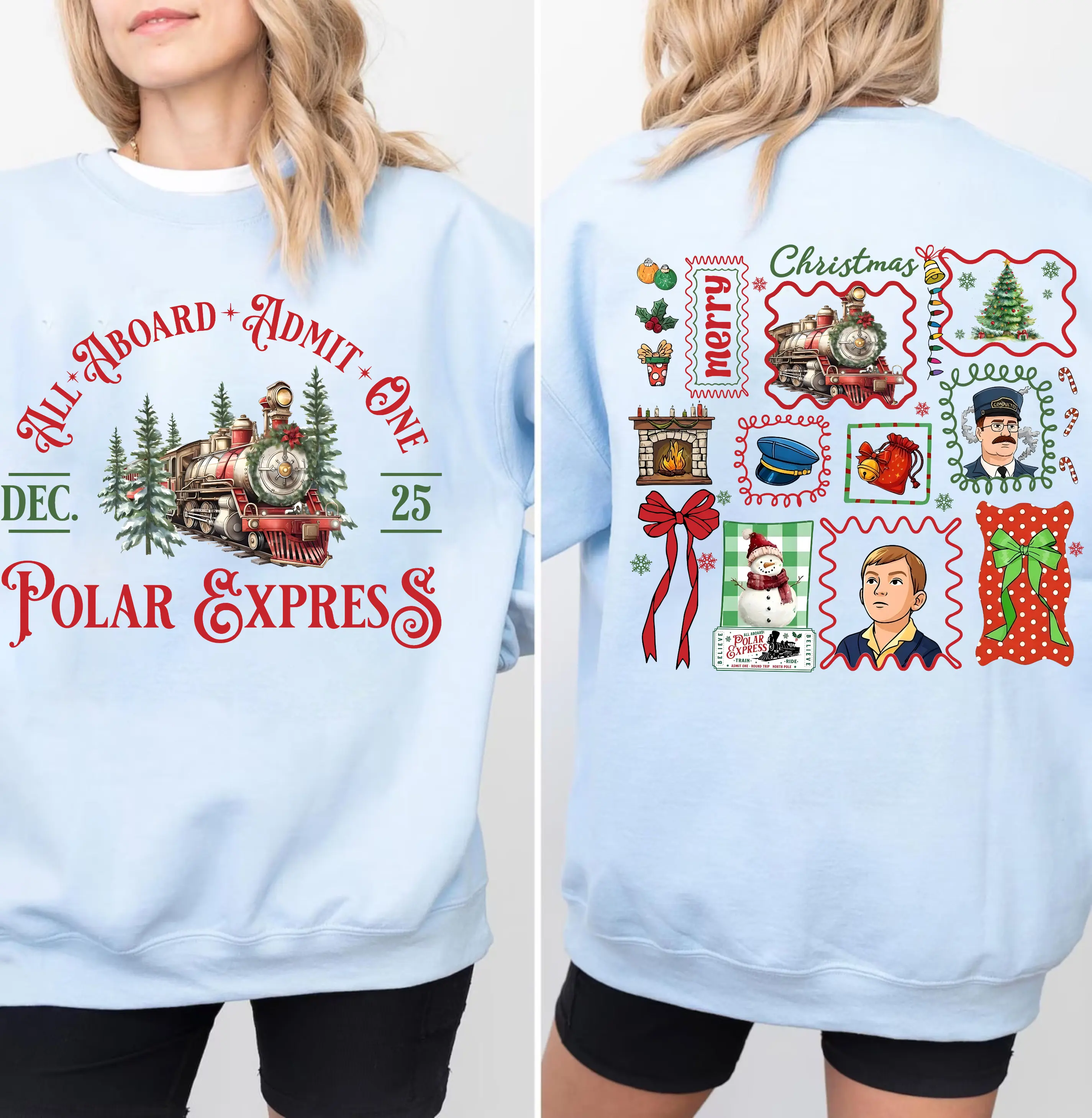 Polar Express All Aboard Admit One Sweatshirt, Polar Express Train Tee Shirt, Retro Christmas Movie Hoodie, Christmas Holiday Shirt