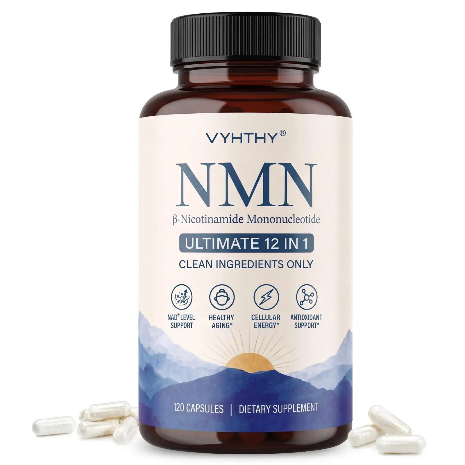 VYHTHY Liposomal NMN Supplement 1000mg - Ultimate 12-in-1 NAD+ Booster with Trans-Resveratrol, TMG, CoQ10 & Glutathione - Cellular Energy, Healthy Aging - 120 Vegetarian Capsules