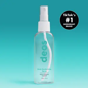 DEOS Body Deodorizing Spray - Full Body Deodorant - 24 Hour Odor Protection, Unscented