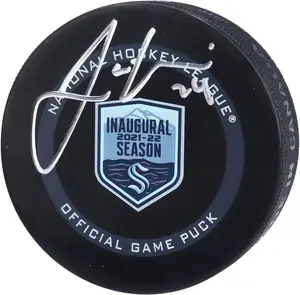 Jamie Oleksiak Seattle Kraken Autographed 2021-22 Inaugural Season Official Game Puck - Fanatics Authentic Certified