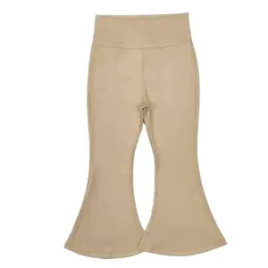 Girls Khaki Color Flare Stretchy Yoga Pants