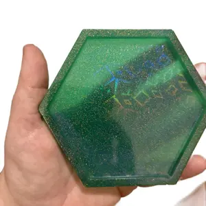 Hexagon holographic coasters
