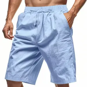 A summer essential! Men’s basic casual shorts with elastic waistband and drawstring, versatile mid-length shorts for sports and home wear