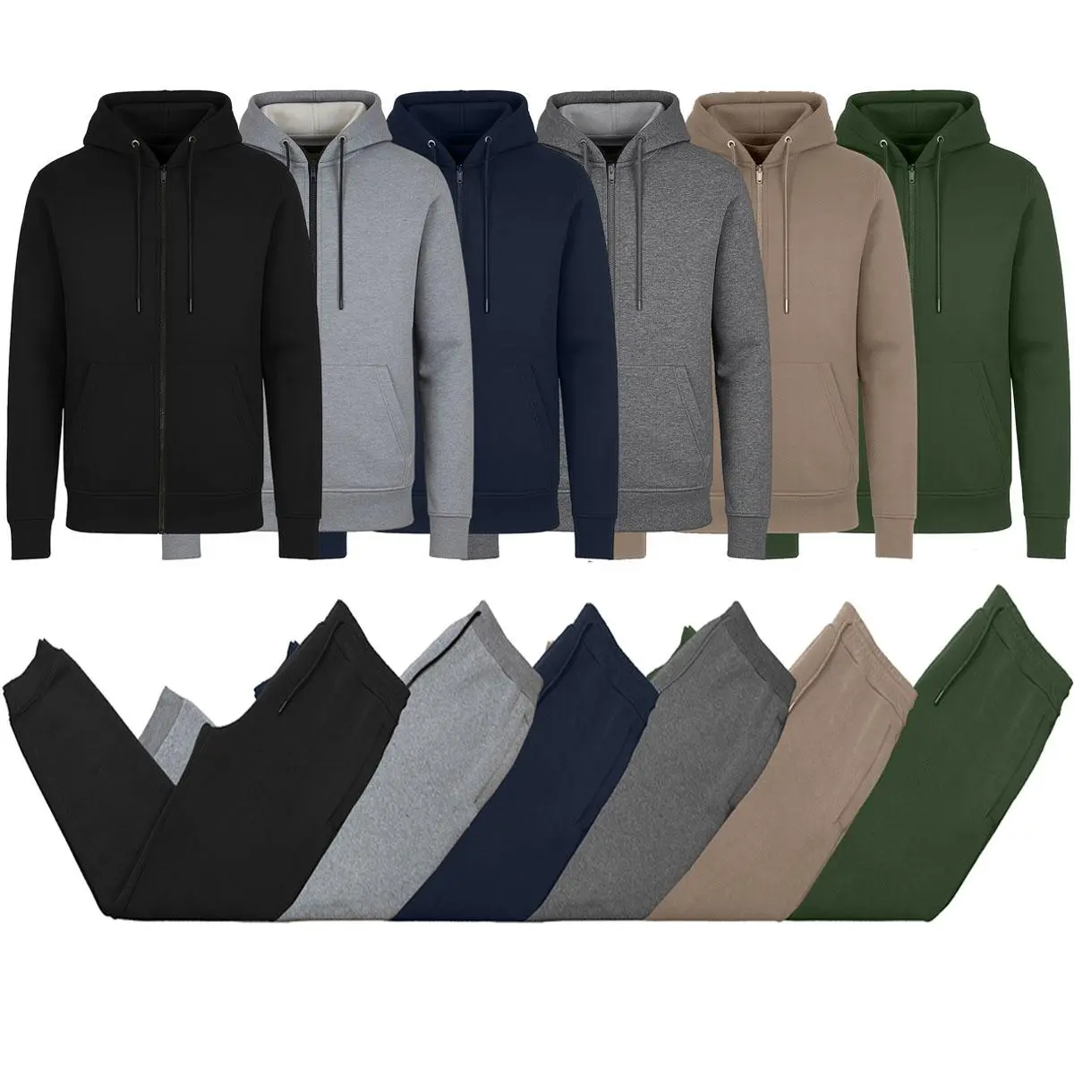 Men’s Multi Pack Fleece Zip Hoodie & Jogger Sets Men’s Multi Pack Fleece Zip Hoodie & Jogger Sets