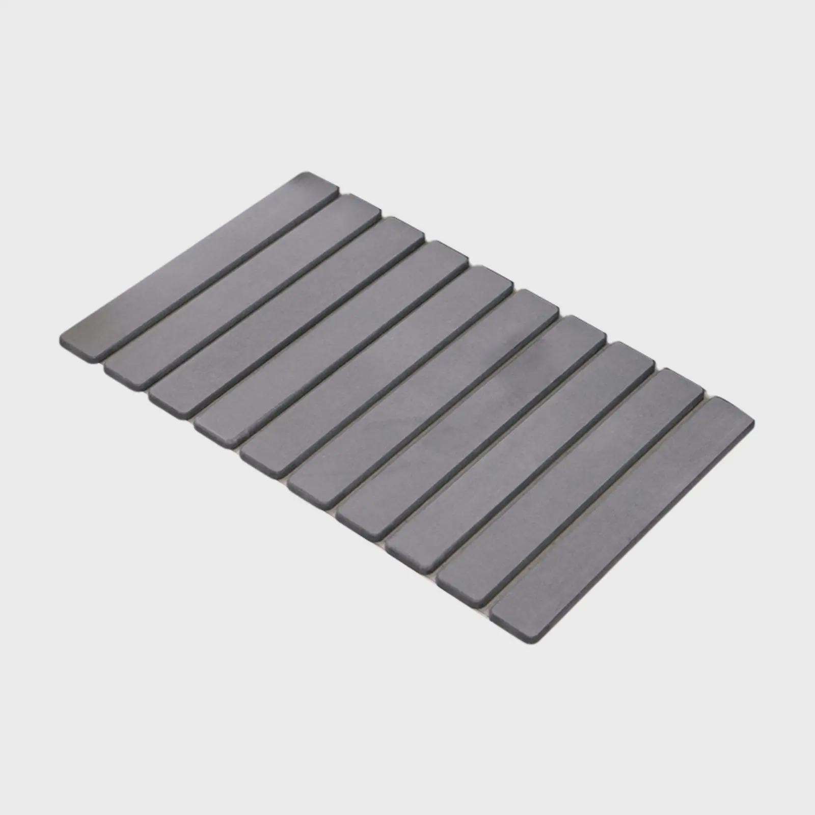 1-Piece Diatomite Stone Bath Mat, Rectangle Compact Slatted Brushed Hard Mat - Non-Slip, Quick-Drying, Water-Absorbent, Foldable All-Seasons Shower Pad for Bathroom Entrance Indoors, 23.6x15.5in Bathroom Decor