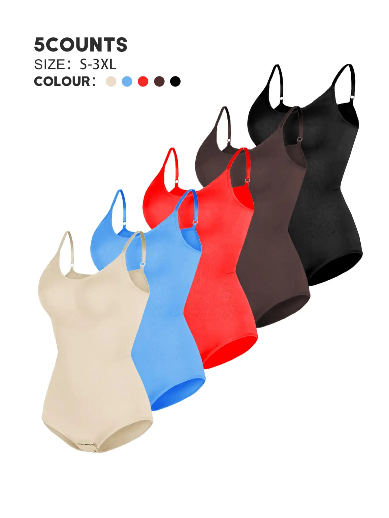 Women's Seamless Shapewear Bodysuit, Three-Piece Triangle Panties Set, Tummy Control Butt Lifting, Casual Home Wear, Top-Selling Items