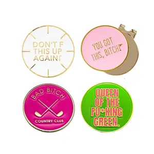 Birdie Girl Golf - Feisty Women's Golf Ball Marker Collection (set of 4) with Hat Clip