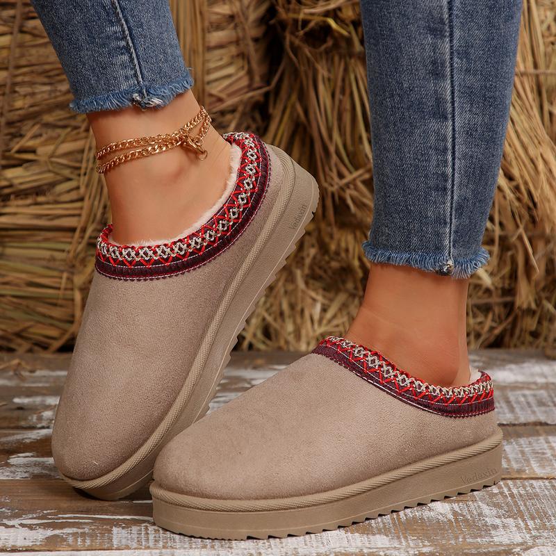 Women's Slippers Platform Mini Boots Short Ankle Boot Fleece Lined Sneakers House Slippers Anti-Slip Snow Boot For Outdoor Springfresh