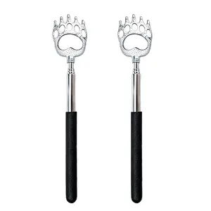 2 Pcs Extendable Back Scratcher, Stainless Steel Bear Claw Backscratchers for Adults, Men & Women – Telescopic Design – Black