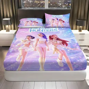 3Pcs Glam Fantasy Starry Fitted sheet Three Piece Set (1*Fitted Sheet+2*Pillowcases, Coreless), Celebration theme, Stylish Bedding Set, Mattress protector Soft, Breathable