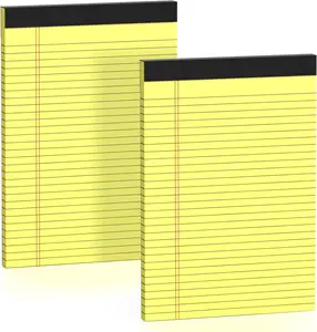 Yellow Legal Pads 8.5 X 11 Note Pads Wide Ruled 2 Pack, Notepad 8.5 X 11 Inch Canary Yellow Paper 21Lb Micro Perforated Writing Pads, 30 Sheets per Legal Note Pad Ideal for Office, Home, School DORFAS
