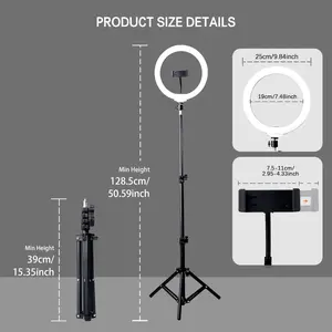 TikTok tripod LED Ring Light 50" Pro Tripod USB Powered Detachable Selfie Light for Live Streaming, Makeup Studios & Small Business Use Phone Smartphone Cellphone