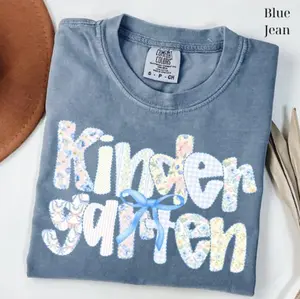 Comfort Colors Kindergarten Teacher T-Shirt, Kindergarten Shirt, Kinder Crew, Kinder Garten Teacher Back to School TShirt, Pre-K Teacher Top Womenswear