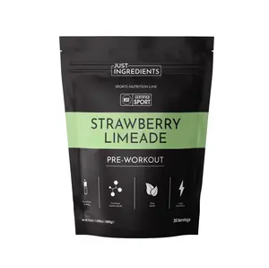 Just Ingredients Strawberry Limeade Pre-Workout NSF | 20 Servings | 150 mg Caffeine Per Serving | 100% Real Food Ingredients, Gluten-Free, No Artificial Sweeteners, Dyes, or Preservatives | Supports Energy & Recovery