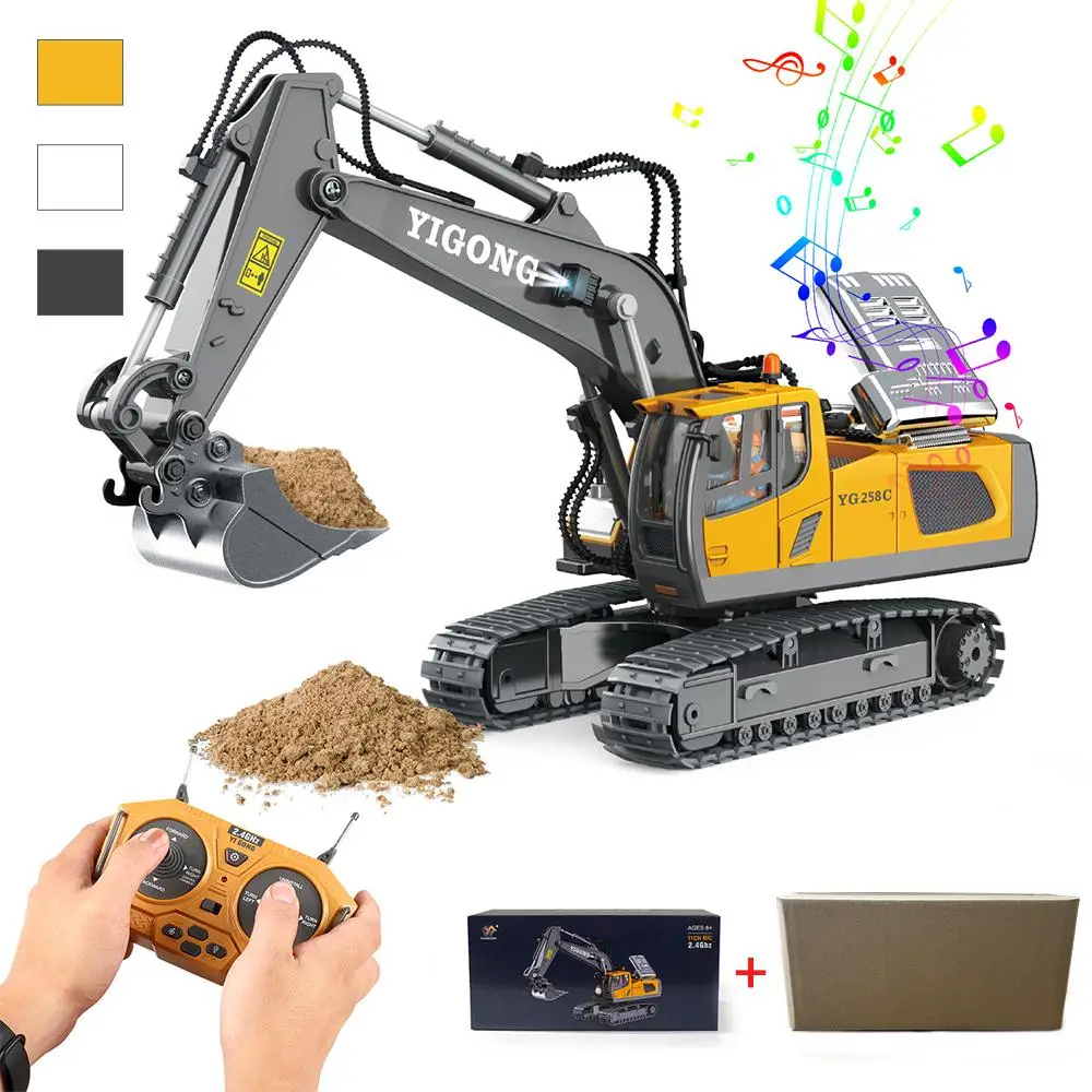 Excavator Toy (1 Set), Remote Control Excavator Toy with Usb Charging Cable & Screwdriver, Simulation Construction Vehicle Truck Toy, Safety Toy Backh
