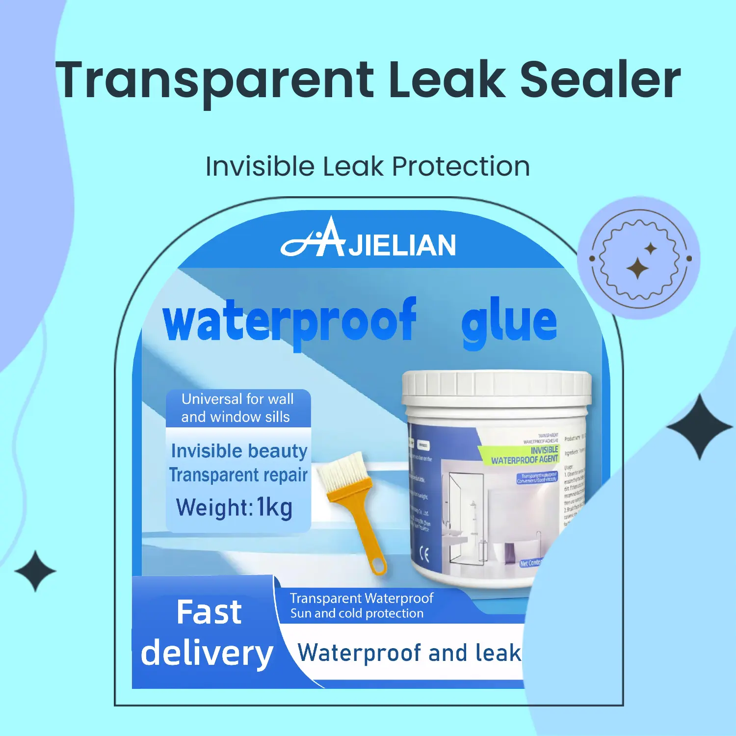 Invisible Waterproof Concrete Sealant, Self-Leveling Water-Based Adhesive for Concrete Roof Tile Leak Repair and Home Repairs, Invisible Waterproof Sealant, Concrete Sealant Waterproof