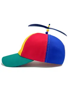 2025 New Baseball Cap Spring and Autumn Fashion Color-Block Parent-Child Sun Protection Visor Hat Cartoon Cute Propeller Sunshade Hat