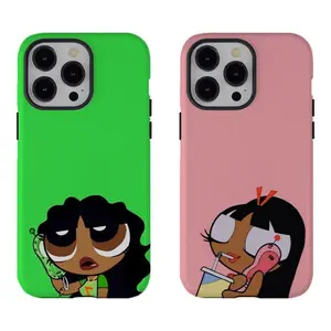 Black Powerpuff Girls Edgy Street Style Phone Case Compatible for iPhone 17Promax 16 15 14 13 12 11 and for Samsung S21-S25 Perfect Gift for Her/Him Cute Phone Cases
