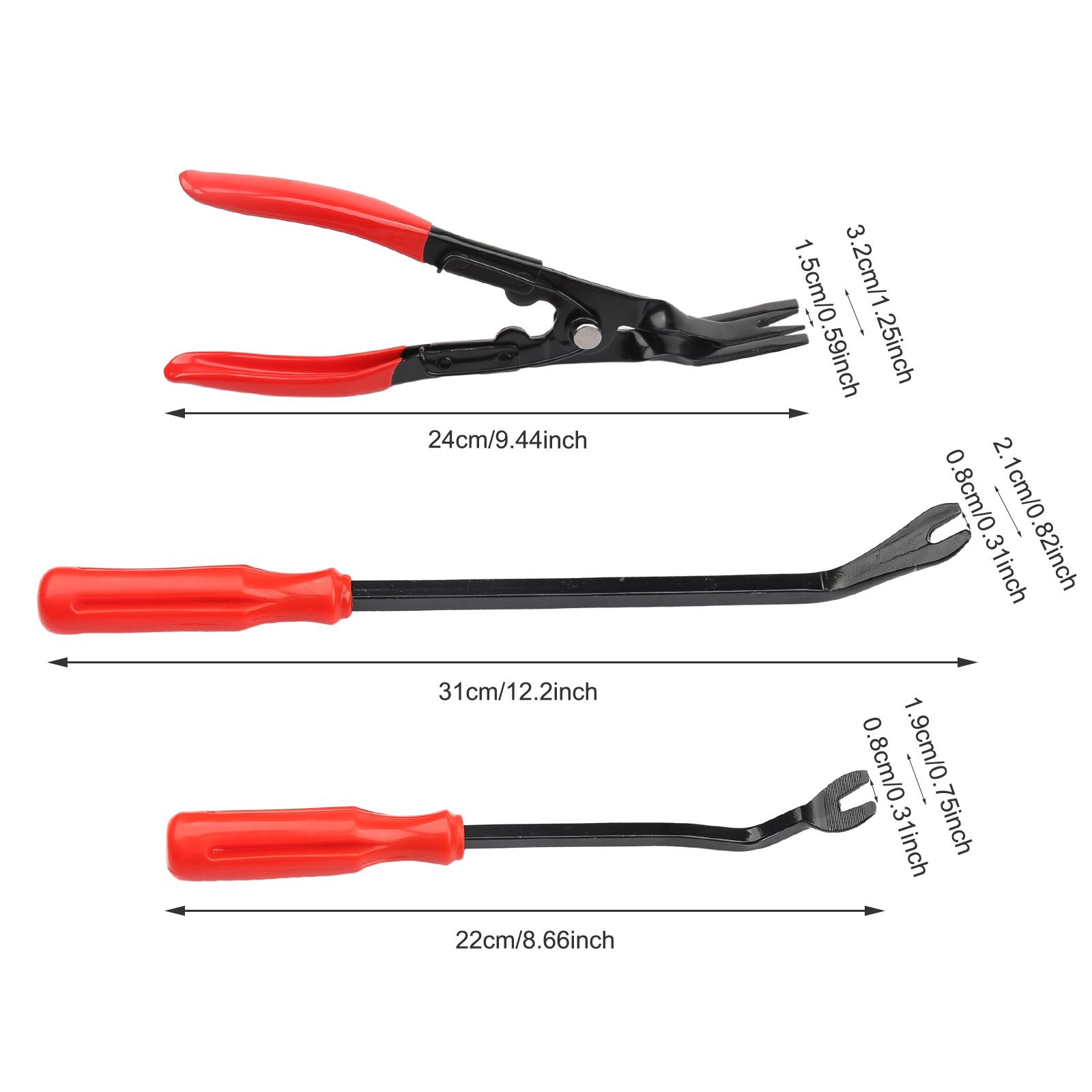 Auto Clip Pliers Set & Fastener Remover | Car Trim Rivet Removal Pry Tool Kit | Heavy Duty CR-V Steel Push Pin Pliers for Door Panel Bumper Fender Retainer Clips