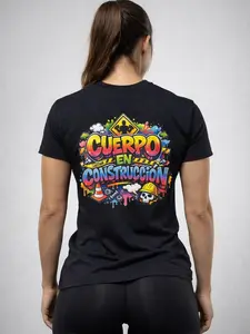 Cuerpo en Construccion Black T-Shirt for Men and Women - Casual