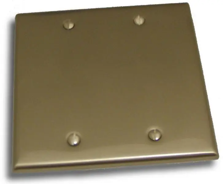 Double Blank Switch Plate, Satin Nickel