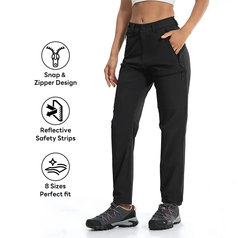 KAMOTOUR Women's Quick Dry Hiking Pants Antistatic Fabric Waterproof Joggers Pants With Multi Pockets For Outdoor Hiking 9209