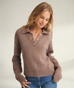 Chunky Cotton Polo Sweater
