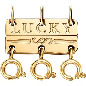 Dailyacc Lucky Necklace Layering Clasp 18K Gold and Silver Multiple Necklace Clasps for Layered Look Separator