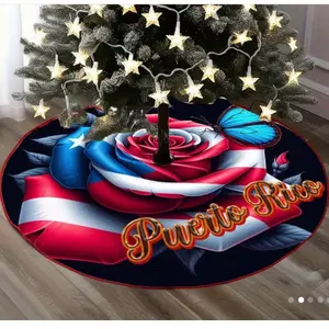Puerto Rico Flag Christmas Tree Skirt