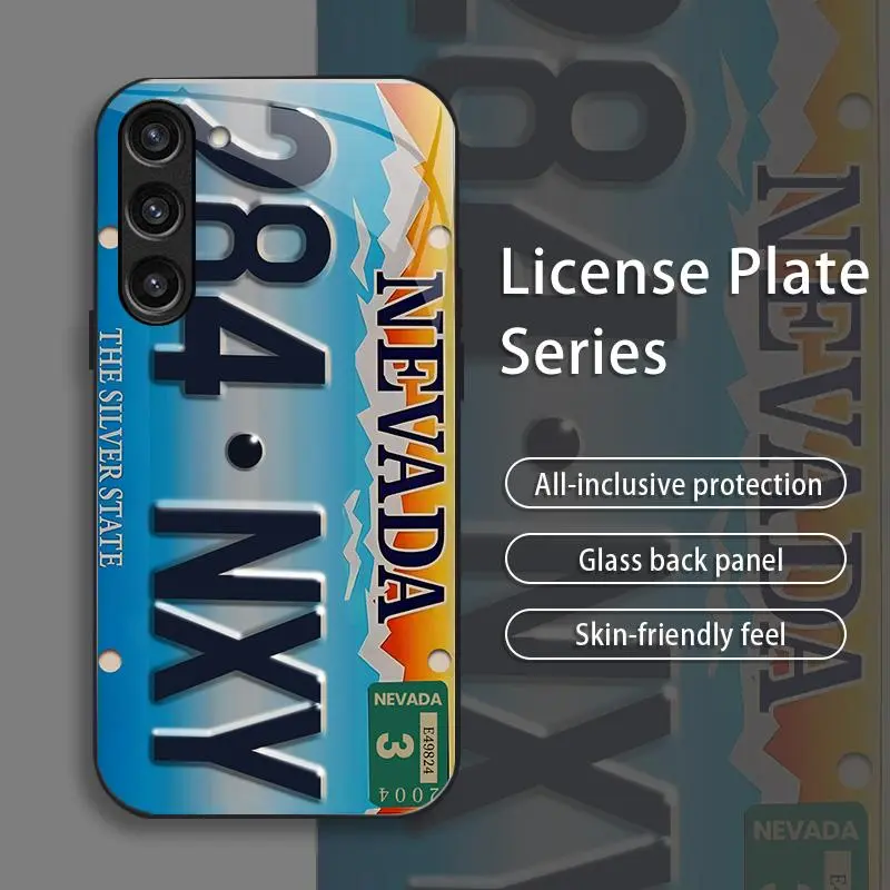 Suitable for [Galaxy S24 Plus] A retro-style phone case featuring a classic license plate pattern 995