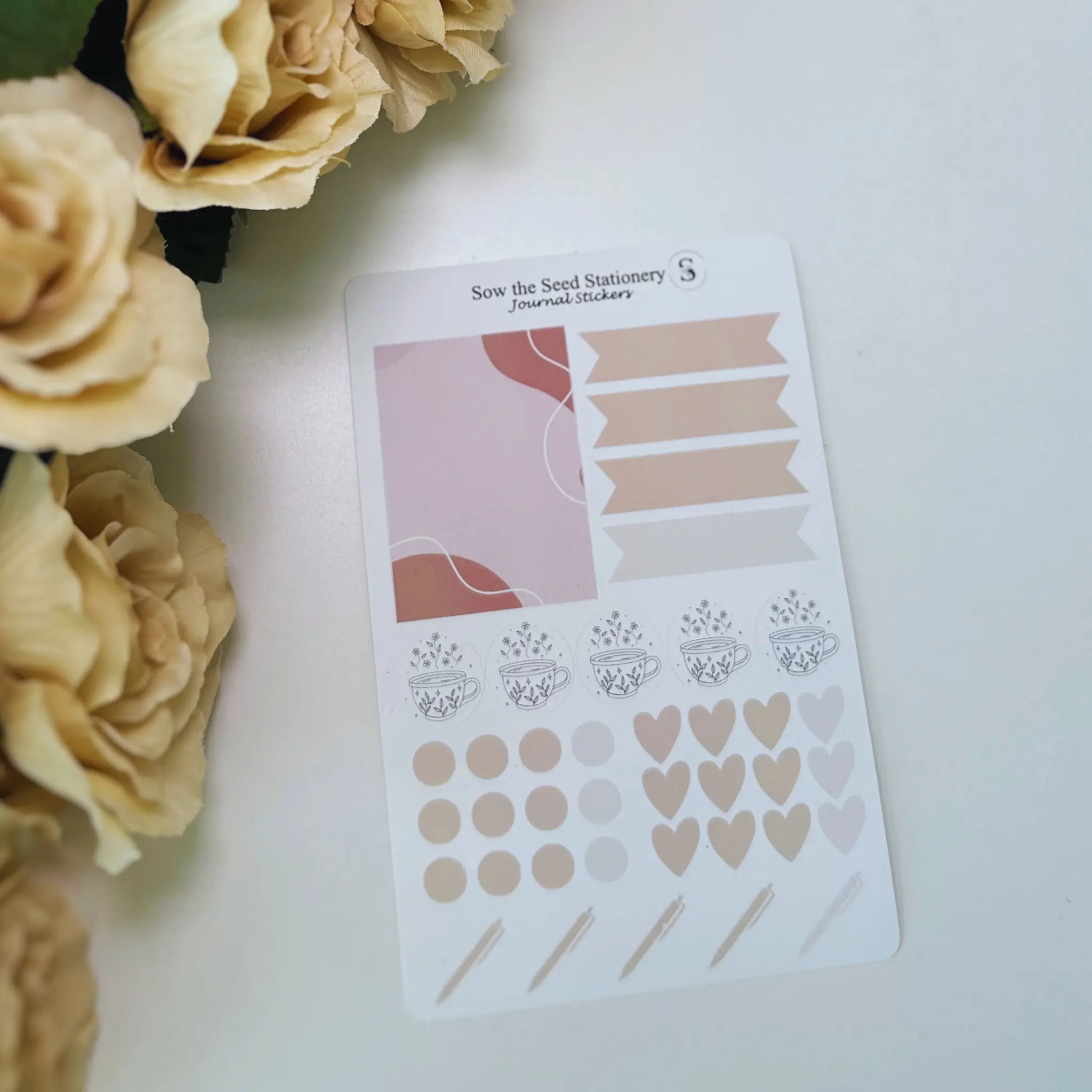 Nude Journaling Stickers | Minimalist Planner & Notebook Stickers