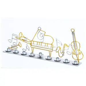 Copa Judaica Musical Menorah Clefs Notes