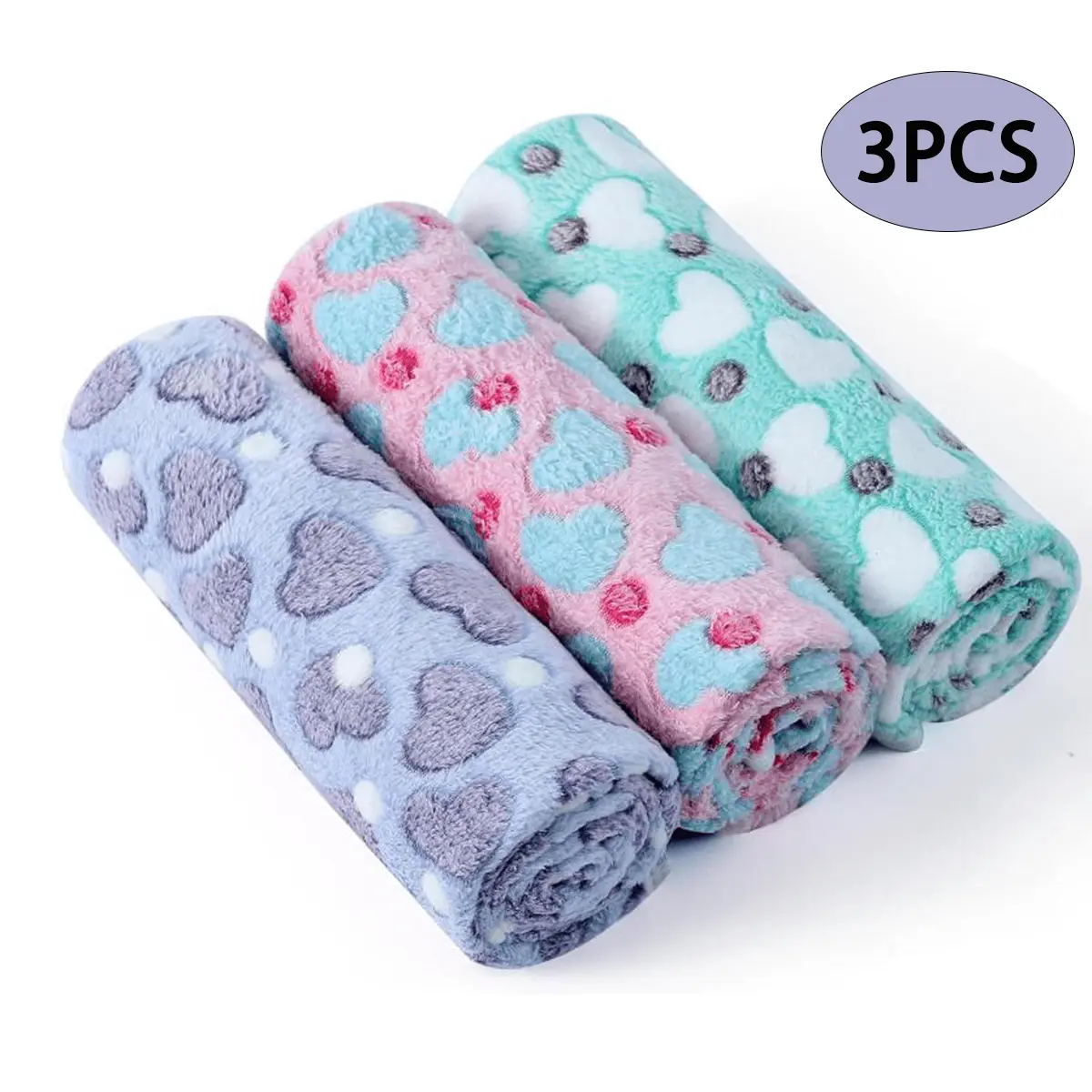 3pcs Breathable Washable Coral Fleece Pet Blankets for Dogs & Cats, Soft Fluffy Insulating Sofa Bed Sleeping Mat, High-Quality All-Season Cold-Resistant Home Supplies