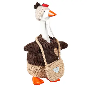 Miniature Desktop Goose Set, Magnetic Desk Decorative Ornament, 7-Inch Mini Knitted Goose Collection, Perfect Gift for Home Office