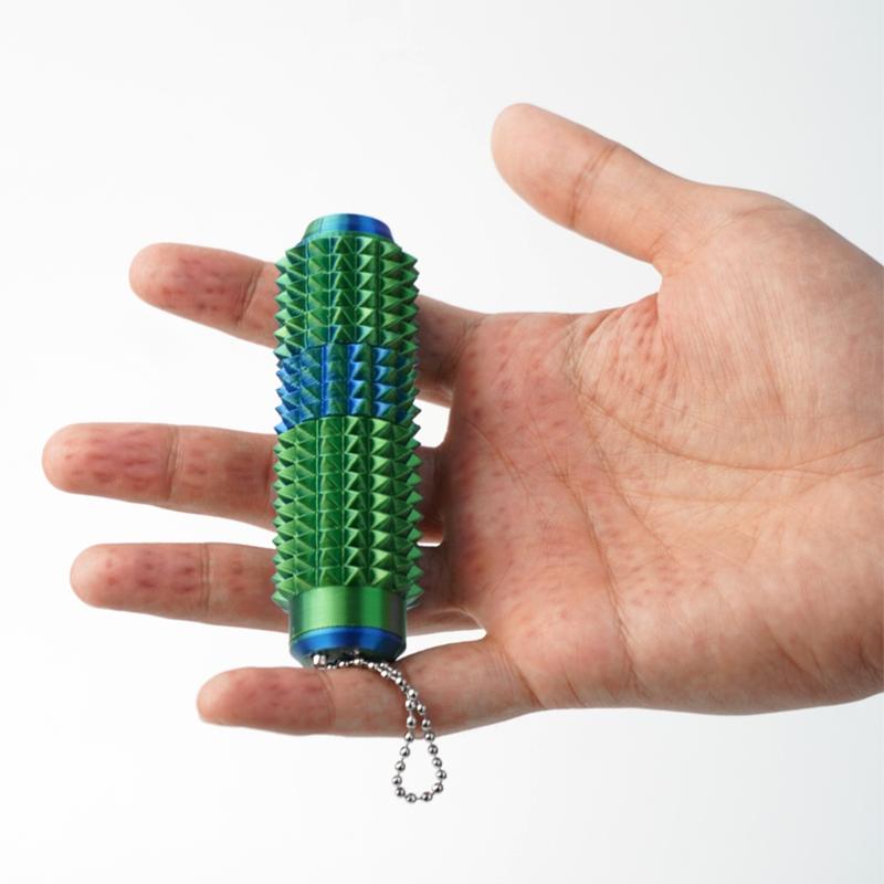 Little Ouchies  Grippie 5-in-1 Design for Stress Relief, Button Clicks, Spinners, Portable Stim Tool,Spiky Grippie Stim, 3D Printed Toys Pain Stim Fidget, Pocket Mini Fidget Toy for Adults Novelty Gifts,Grippie stim keychain