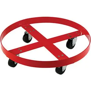 Global Industrial 100321 Orange Dolly for 55 gal Drum - Steel Wheels - 1000 lbs