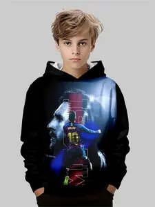 Men's C Ronaldo Football Star Hoodie, Casual Sporty Fitted Design, All-Over Print, Perfect for Fall & Winter Sportswear