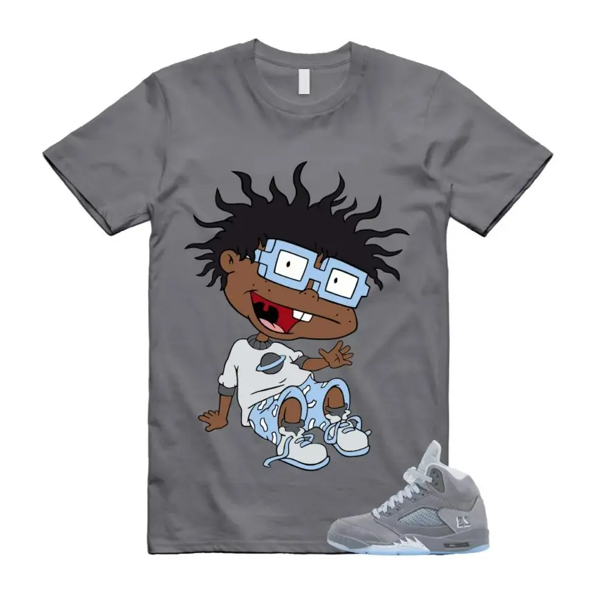 Outfits To Wear AJ 5 Wolf Grey Sneaker, Wolf Grey 5 Shirt, Wolf Grey 5 Graphic Tee, 100% Cotton, Classic Fit, Unisex Top, Unisex Crew Neck T-Shirt