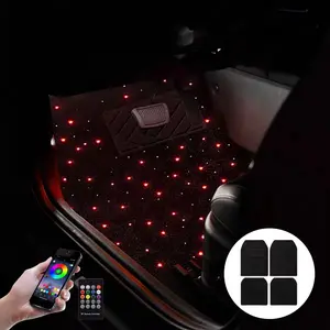 Starlight Car Mat Car Full Starlight carpet Starlight foot mat change color belt app Remote Control Light Effect LED Rugs