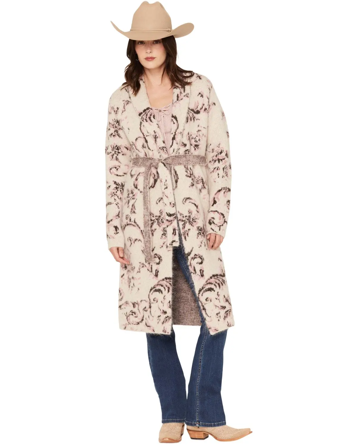 Shyanne Women's Women'S Paisley Print Belted Cardigan - Swfa26sw12-Maro