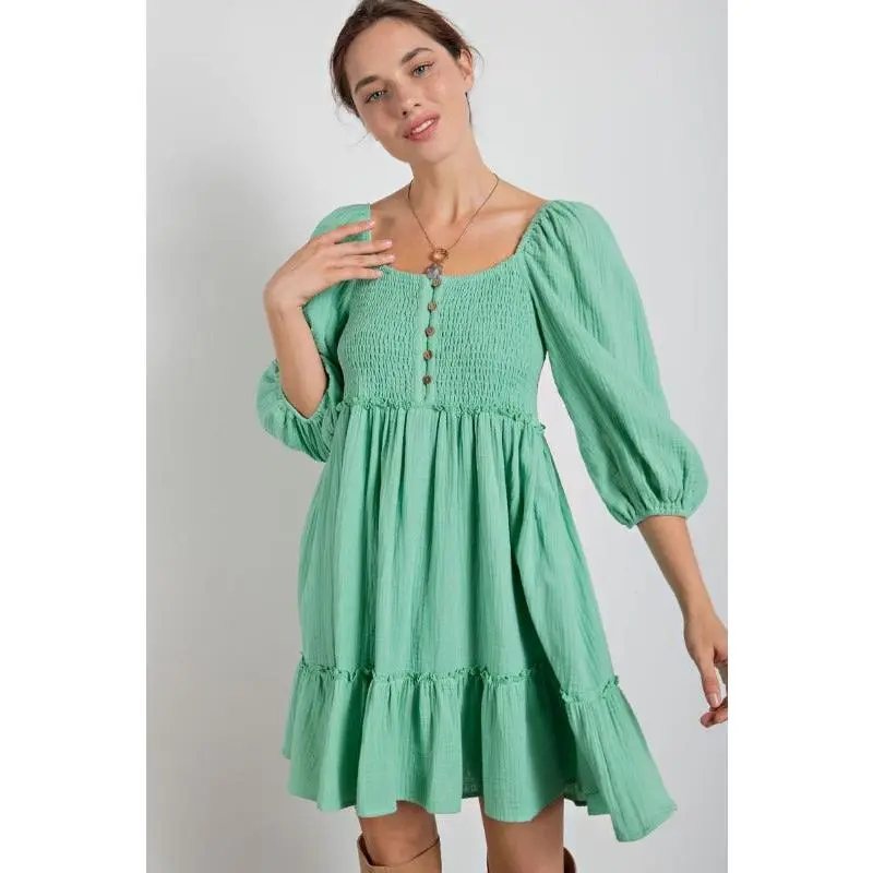 Easel Elmira Dress - Mint Green