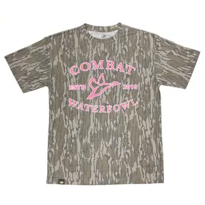Pink Combat Waterfowl Washed Out Tee Mossy Oak Original Bottomland, Mossy Oak Original Bottomland Pink Combat Waterfowl Printing Short Sleeve Shirt