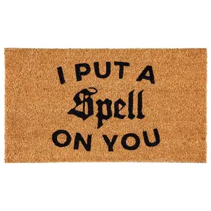 Evergreen Halloween Greeting Coir Mat
