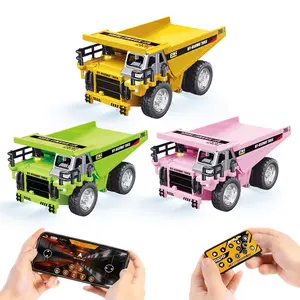 1:64 Scale Remote Control Engineering Vehicle Set, Rc Construction Vehicle, Alloy Body Excavator & Dump Truck Dual Car Group, 2.4g Anti-Interference, APP Control