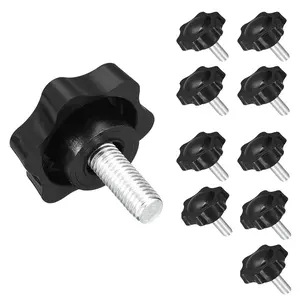 10 pcs M6/M10 x 30mm star knobs Handle, 38mm diameter plastic hexagonal clamping knob screw hand-tightened replacement knobs, suitable for umbrella base replacement knobs