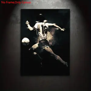 1 piece/set of unframed canvas painting print poster, classic retro minimalist art, Legendary GOAT Diego Maradona, perfect gift for football lovers, ideal for bedroom, living room, dorm hallway, kitchen, bathroom, mural, wall decoration, room decoration